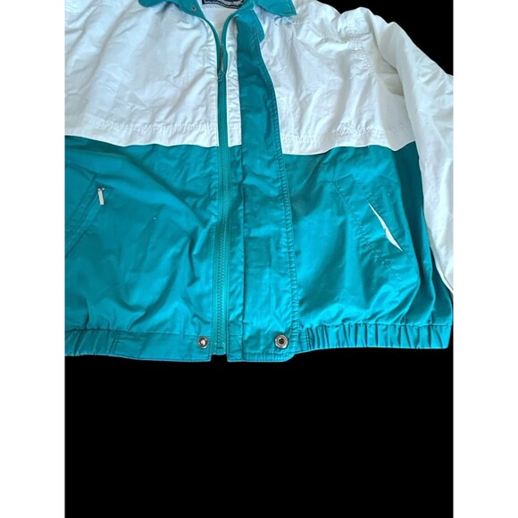 Vtg Members Only Mariner Jacket Full Zip Up Mens XL Teal & White 90s - Picture 7 of 14